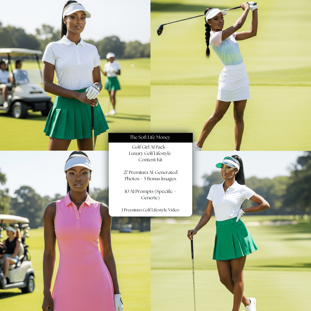 Soft Life Money AI Golf Pack - Complete Luxury Golf Lifestyle Content Toolkit - The Soft Life Money