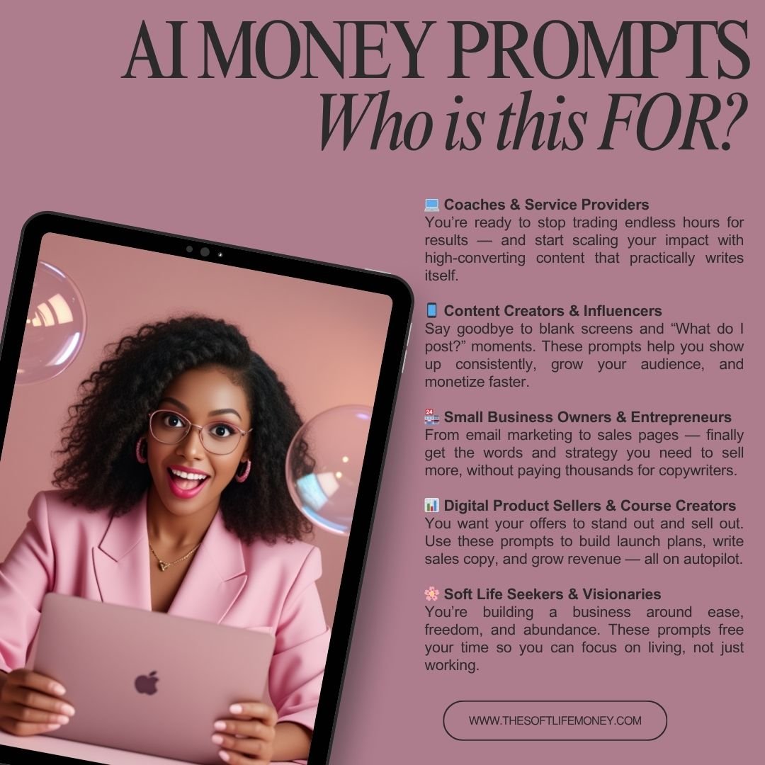 What's inside AI Money Prompts Library - AI toolkit for entrepreneurs, creators, and business owners using AI