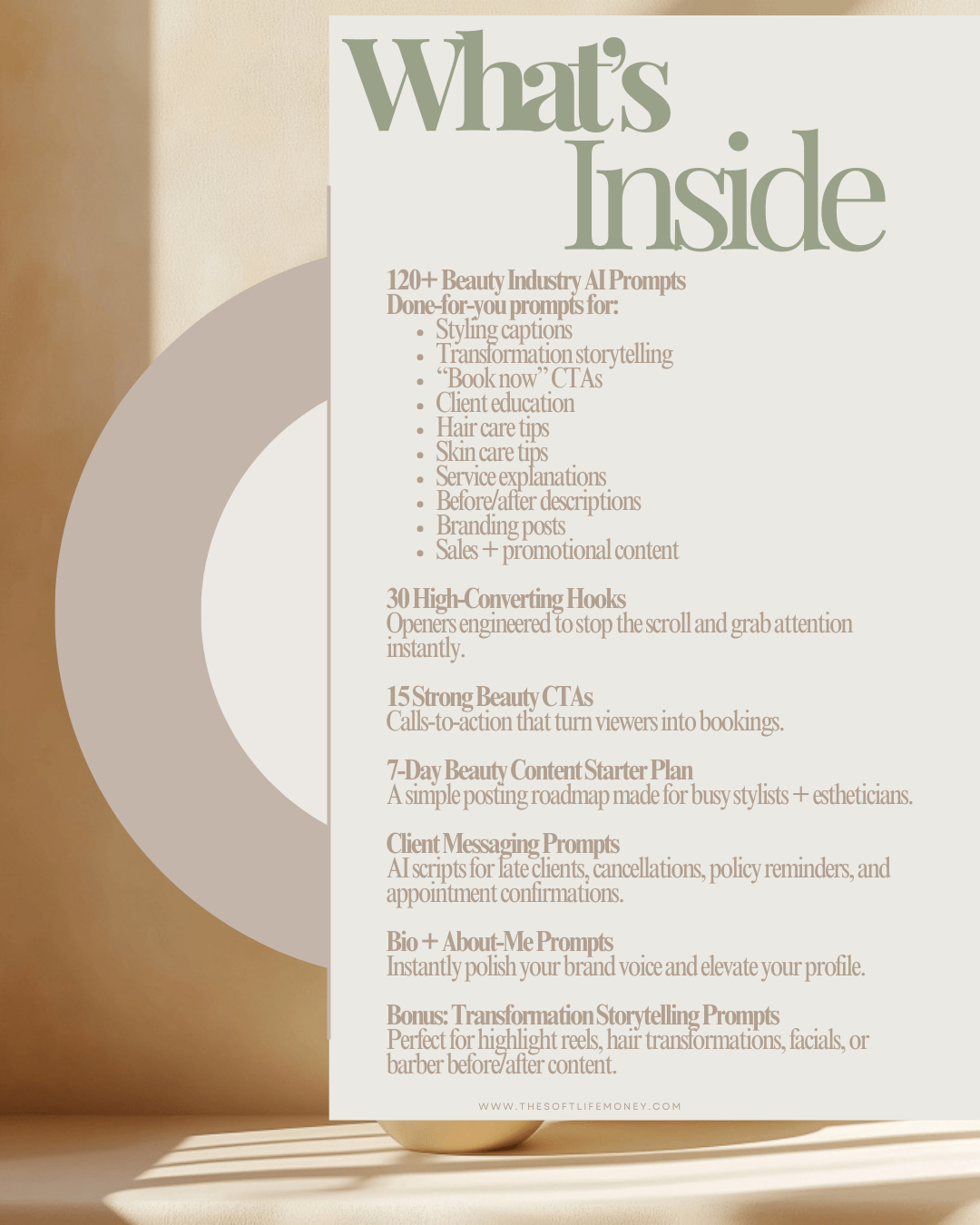 AI Prompts Pack for Beauty Pros | Hairstylists, Braiders, Barbers - The Soft Life Money