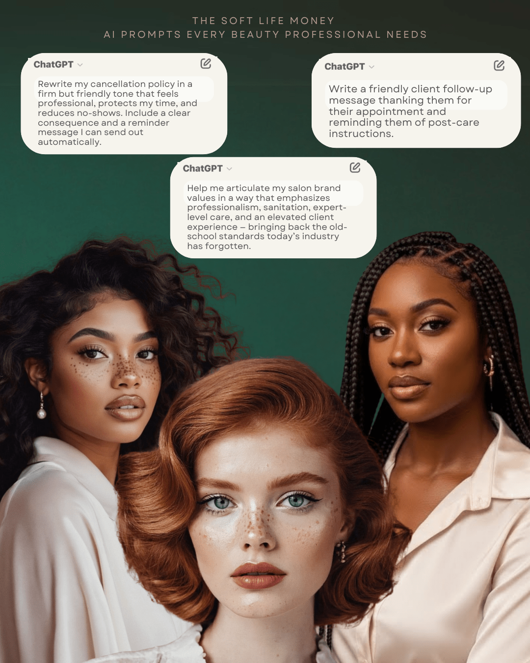 AI Prompts Pack for Beauty Pros | Hairstylists, Braiders, Barbers - The Soft Life Money